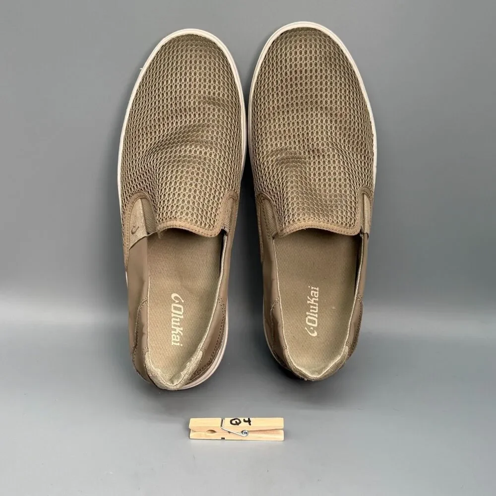 Olukai Lae‘ahi Mens 12 Clay Brown Breathable Lightweight Slip-On Casual Sneakers